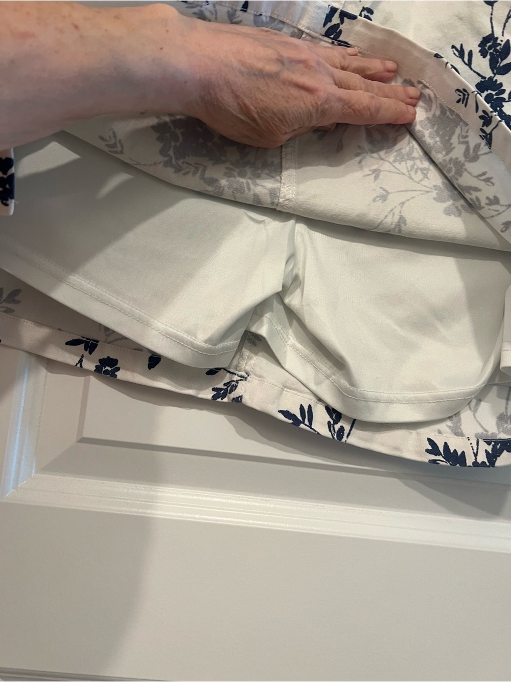 Women’s White Floral Skort with Navy Print - Picture 11 of 14